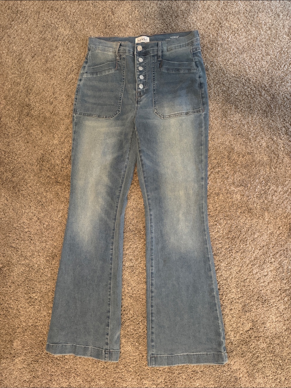 Nicole Miller Light Blue High-Rise Wide Leg Jeans